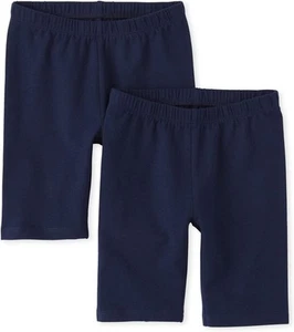 The Children's Place Girls' Solid Bike Shorts X-Small, Tidal 2 Pack - Picture 1 of 2