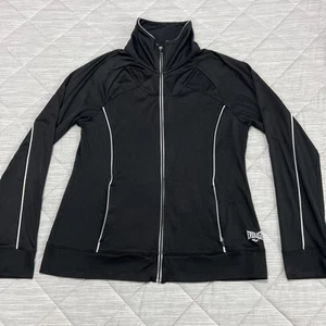 Everlast Jacket Womens Large Black Full Zip Pockets Stretch Running Raglan - Picture 1 of 11