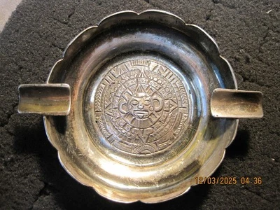 Cenicero maya vintage de plata de ley 925 hecho en México Foto 1 de 3