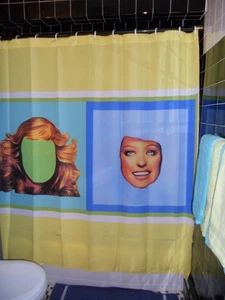 Aaron Powell Licensed Art Farrah Face Shower Curtain Charlies Angels - Picture 1 of 4