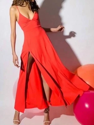 Maxi Vestido Susana Monaco Cintura Reunida Abertura Lateral Talla XL Foto 1 de 2