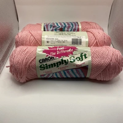 De Colección Hilo Caron SIMPLY SOFT #2645 LT Rosa Inglesa Lote de Tres Madejas 3.0 OZ Nuevo Foto 1 de 4