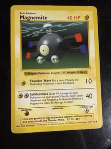 Magnemite 53/102 C Shadowless Pokemon TCG Card Base Set HP - Picture 1 of 2