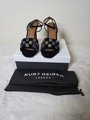Sandalias Kurt Geiger Mujer Octavia Embellecidas High Hills Negras Talla 9 Foto 1 de 4