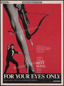 FOR YOUR EYES ONLY__Original 1982 Trade AD / poster__BEST SONG_Sheena Easton_007 - Picture 1 of 1