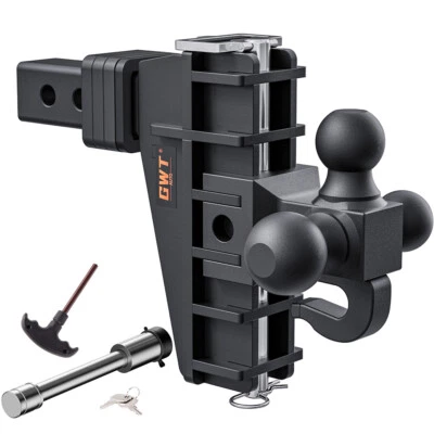 Enganche de remolque compatible con receptor de 2 pulgadas enganche de caída ajustable de 6 pulgadas 17000 lb sólido Foto 1 de 4