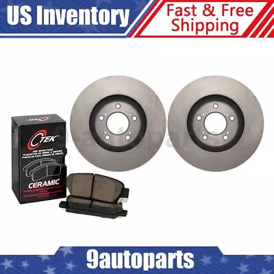 Front Anti Shake Disc Brake Rotors + Ceramic Brake Pads For 1999-2004 Acura RL Foto 1 de 4