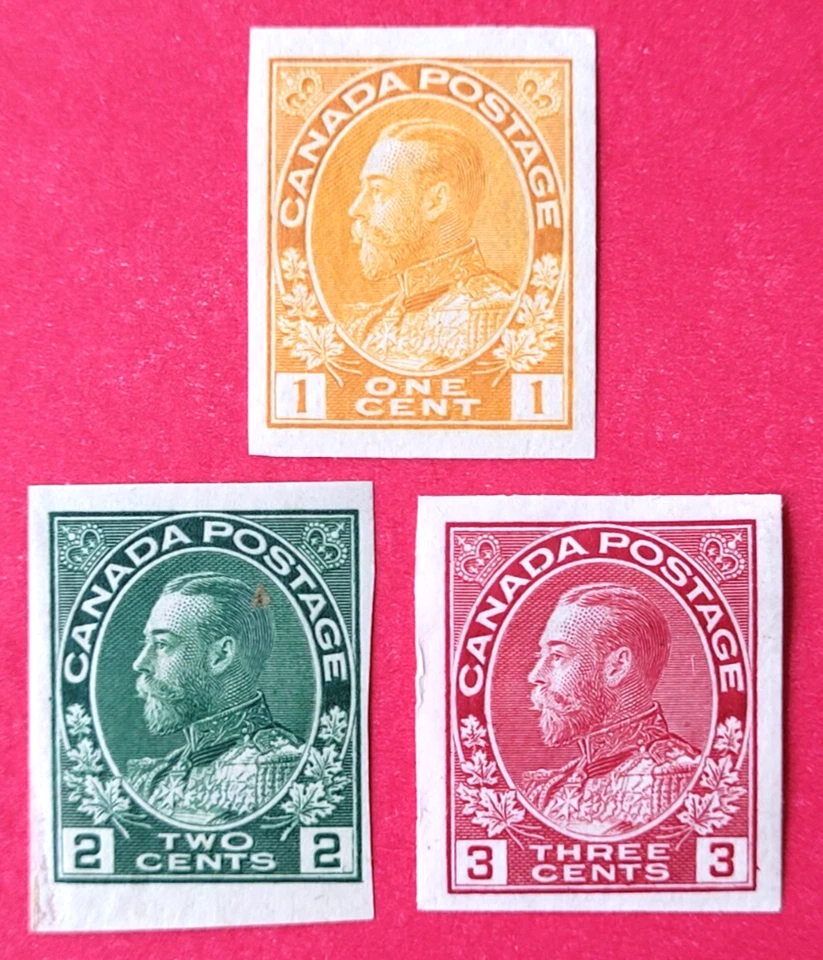 Canada Stamp 136-138 "KGV Admiral Imperforate Issue MH Set - Image 1 of 1