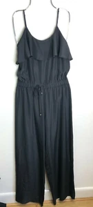 BNWT Michael Kors black wide leg Flounce jumpsuit S NEW ruffle bust tie waist - Picture 1 of 7