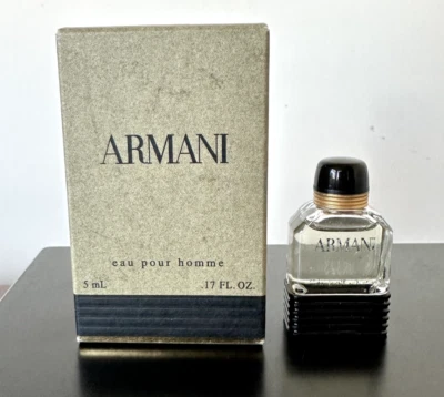 De colección Armani Eau Pour Homme .17 fl oz / 5 ml EDT tamaño de viaje RARO NUEVO EN CAJA Foto 1 de 4