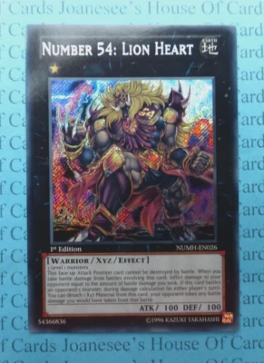 NUMH-EN026 Number 54: Lion Heart Secret Rare Yu-Gi-Oh Card 1st Edition New - Image 1 of 3