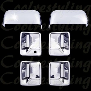 Fit FORD 08-2010 11~16 F-250/F350 4DRS Handle W/o PSKH + Top Mirror CHROME COVER - Picture 1 of 2