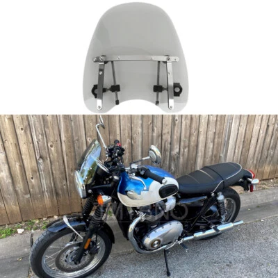 18"x16" Smoke Windshield Windscreen Deflector For Triumph Bonneville Scrambler - Image 1 of 4