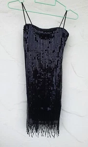 Strandkleid Sommer Party Kleid Sexy Gr. S Figurbetont Pailletten Fransen ( 1424) - Picture 1 of 2