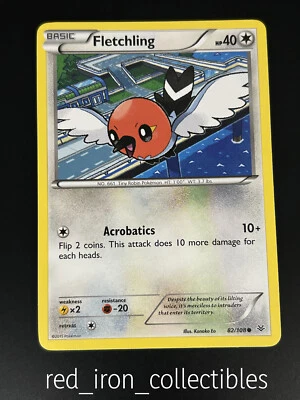 Fletchling 82/108 Common Roaring Skies XY Pokemon Card 20 - Image 1 of 2