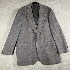 VTG Broadmoor & Pike Nordstrom Mens Sport Coat 44L Brown Herringbone Tweed Wool - Picture 1 of 19