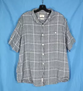 WEATHERPROOF VINTAGE Green/Gray WASHABLE LINEN Button-Up PLAID Men's SHIRT XL - Picture 1 of 5