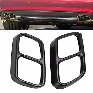 2PCS Gloss Black Stainless Exhaust Muffler Tip Cover Fits 10-13 W212 E350 E550 - Bild 1 von 3