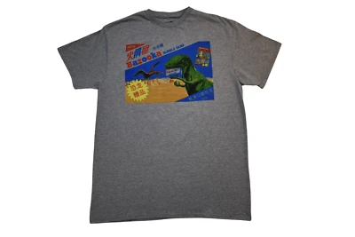 Camisa Bazooka Para Hombres 2015 Bazooka Bubble Gum Dinosaurios Gráfico Gris Nueva L Foto 1 de 4