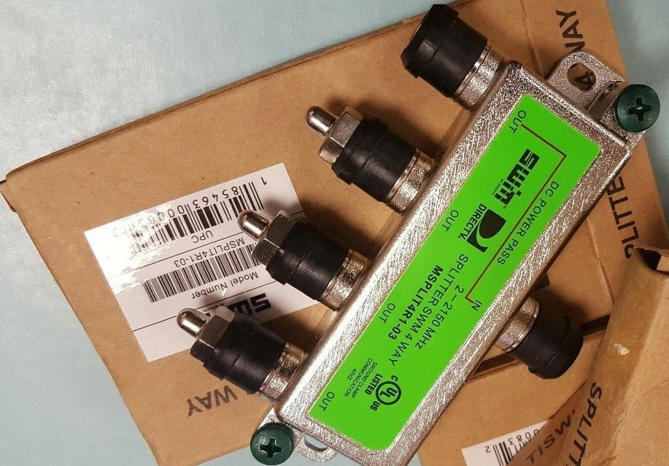 Genuine 4-Way DirecTV Splitter 2-2150Mhz Wide Band MRV WholeHome HD MSPLIT4R1-03 - Image 1 of 1