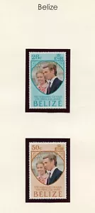 More details for belize royal wedding 1973. 2 values