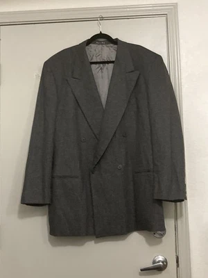 Chaqueta Traje Giorgio Armani 44 L Lana Negra Lujo Doble Pecho Italia Foto 1 de 4