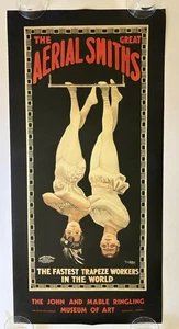 NOS Vintage Ringling Circus Museum Poster - The Aerial Smiths - 18x39 - Rare! - Picture 1 of 4