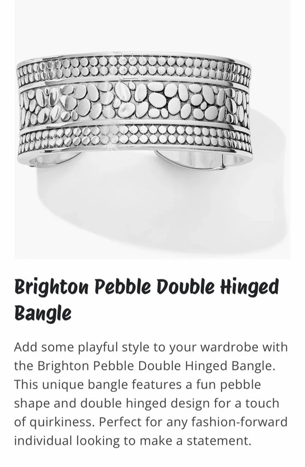 BRAZALETE BRAZALETE GRUESO PLATA DOBLE BISAGRA GUIJARRO BRILLANTE LN Foto 1 de 4