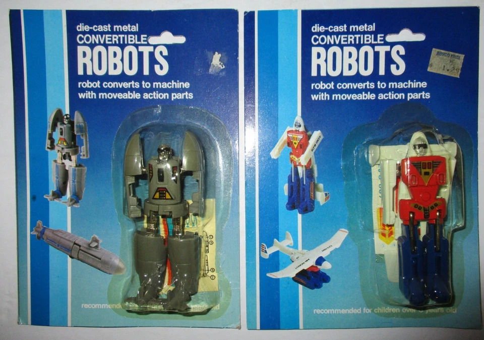 Vintage Die-Cast Metal Convertible ROBOTS Transformers Knock Off Submarine