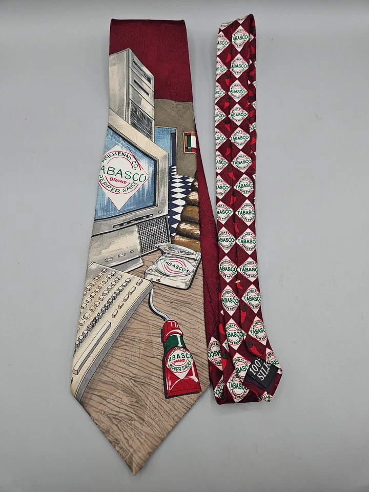 Corbata de cuello Tabasco diseño por computadora 100 % seda mariscos Louisiana CD cajún geek NUEVO Foto 1 de 1