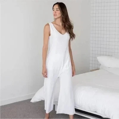 Lunya Cotton Cool Jumpsuit Romper White Size Medium - Image 1 of 2