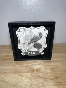 Brand New Halloween Themed “Enter If You Dare” Wooden Wall Sign / Stand Up 8in! - Picture 1 of 8