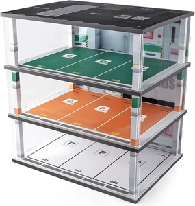 Model Car Display Case 1:18 Scale Diecast Diorama Garage with Lights for Lego Al - Picture 1 of 6