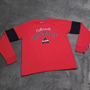 Colorado Rockies Langarm Sweatshirt mit Rundhalsausschnitt klein Vintage Hockey-Etikett - Bild 1 von 5