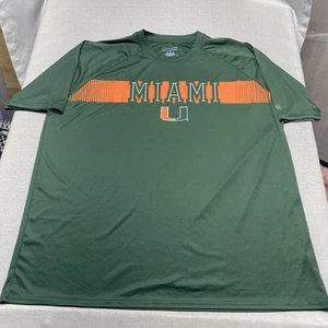 Champion Authentic Athleticwear University Of Miami Green Shirt Men’s 2XL - Picture 1 of 7