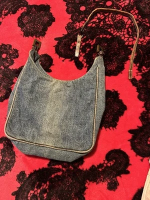 正品 Fendi Roma 牛仔牛仔裤蓝色复古小号单肩包流浪汉包钱包 ���� — 第 1/4 张图片