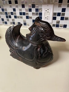 Antique Ornate Asian Sculpture Hand Carved Burmese Mandarin Duck - Picture 1 of 12