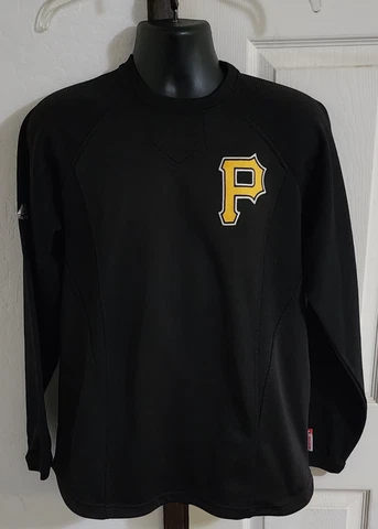 Majestic Pittsburgh Pirates Therma Base Long Sleeve Sweater Black 2010 Medium Cover