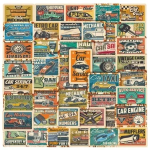 50X JDM Vintage Racing Car Stickers Car Decor PVC Motorcycle Motocross Helmet UK - Picture 1 of 9
