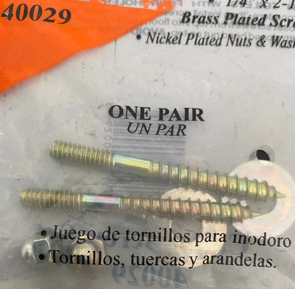 Kirkhill INC. Toilet Screw Set 1/4 x 2-1/4 in. 40029 - Image 1 of 2