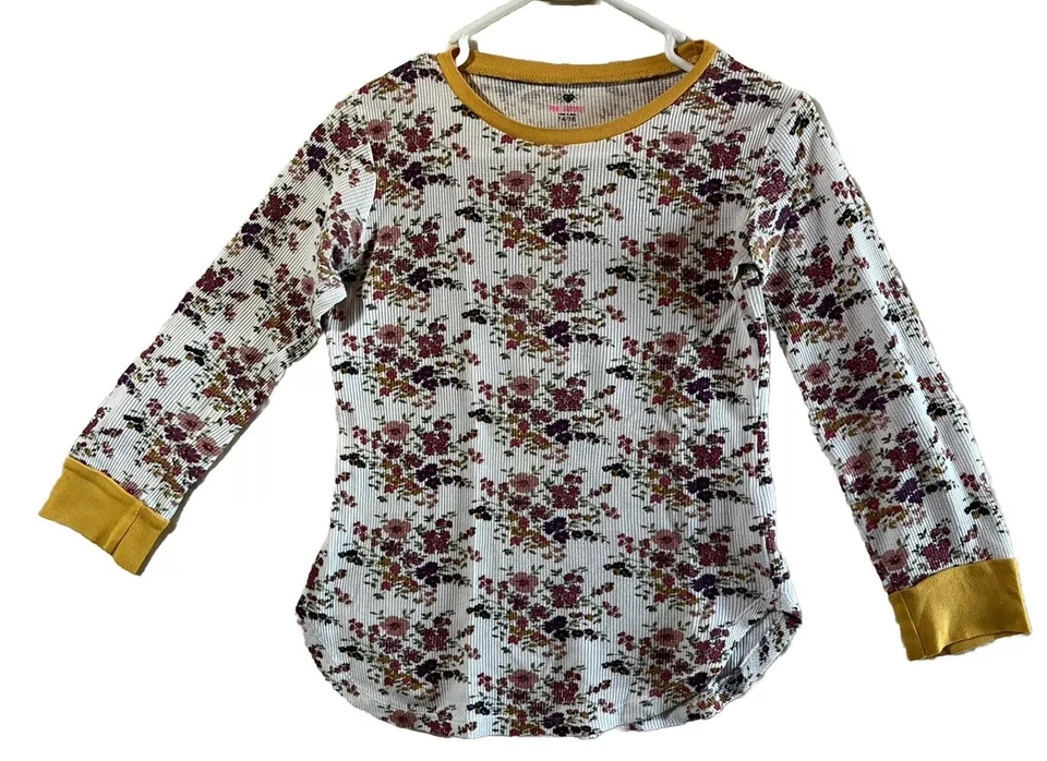 Top manga larga rosa brillante niñas floral amarillo blanco 14/16 Foto 1 de 4