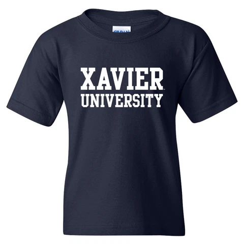 Xavier University Musketeers Basic Block Youth T-Shirt - Navy Cover