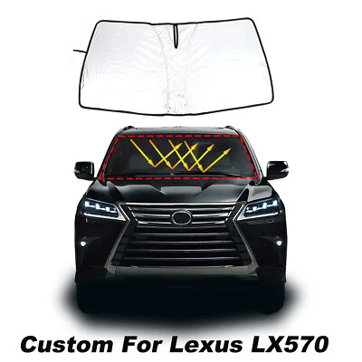Parasol plegable personalizado para Lexus LX570 2007-19 parabrisas tablero bloque visera UV Foto 1 de 4