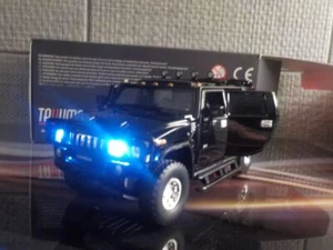 Hummer H2 - schwarz Maßstab 1/32, Arbeitsleuchten, Motorsound, Modellauto. - Bild 1 von 10