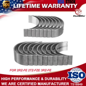 STD SIZE MAIN & CONNECTING ROD BEARING SET FOR TOYOTA 1RZ 2RZ 3RZ-FE 2.7L 2.4L - Picture 1 of 15