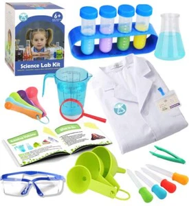 Kids Science Experiment Kit with Lab Coat Scientist Costume Dress Up and Role... - Picture 1 of 6