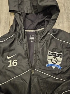 Nike Windbreaker Kids XL Quarter Zip Pullover Hooded Black Volleyball - Picture 1 of 7