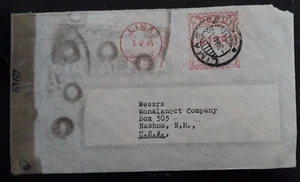 1945 Peru Censor Cover with 1.35S red Meter cancel from Lima - Bild 1 von 2