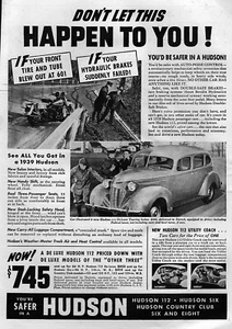1939 Hudson de Luxe Touring Limousine 112 Reisebus Originalanzeige - Bild 1 von 1