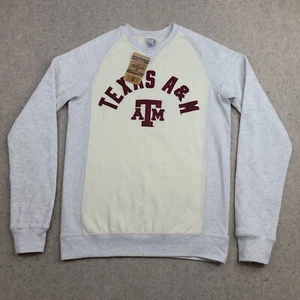 Texas A&M Aggies Mens Small Cream Gray Pullover Sweatshirt Rivalry Threads NEW - Picture 1 of 10